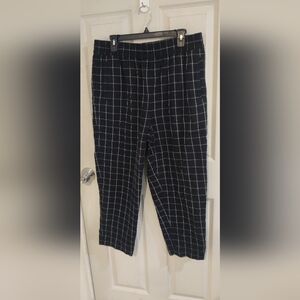 Madewell Pull-On Pants Black White Plaid